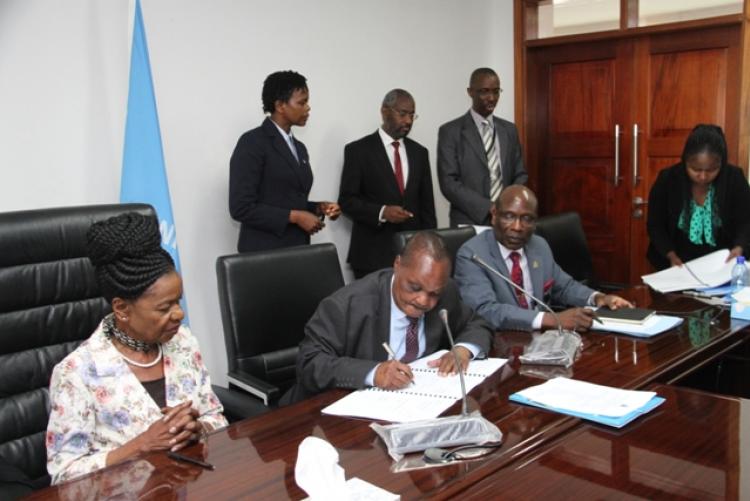 Ag. Vice Chancellor signing the PC 2019/2020