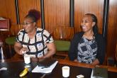 Registry staff exchanging pleasantries