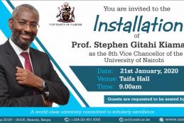 Inauguration ceremony of Prof. S.G. Kiama as the Vice - Chancellor of the University of Nairobi