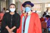 Prof. Kiama posing for a photo after his installation ceremony