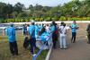 Staff in good mood to start the chilly day with keeping fit