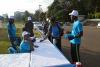 Setting up of the stands for sensitization of staff